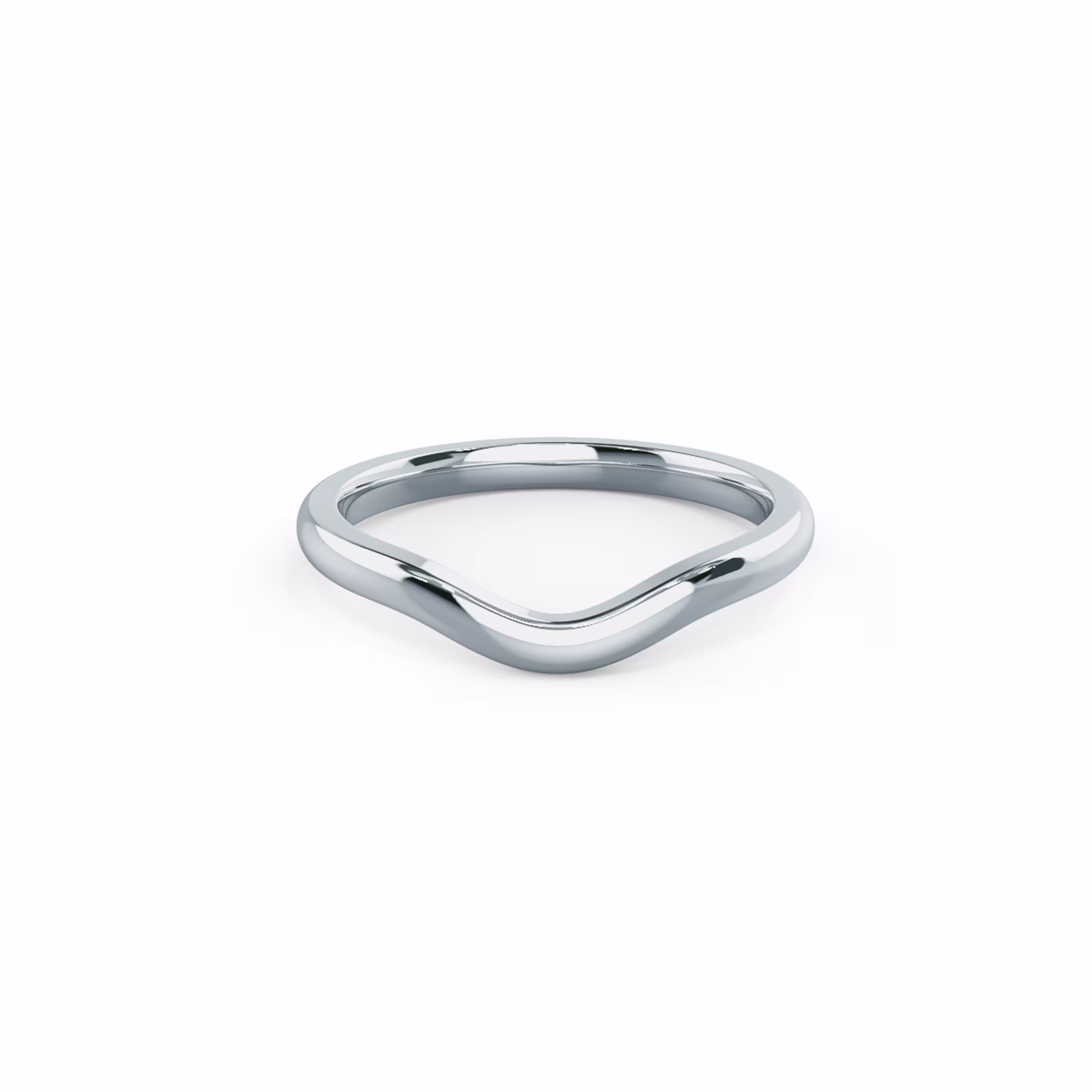 Plain Metal Created Diamonds set in 18k White Gold Metal Contoured Band (Main View)