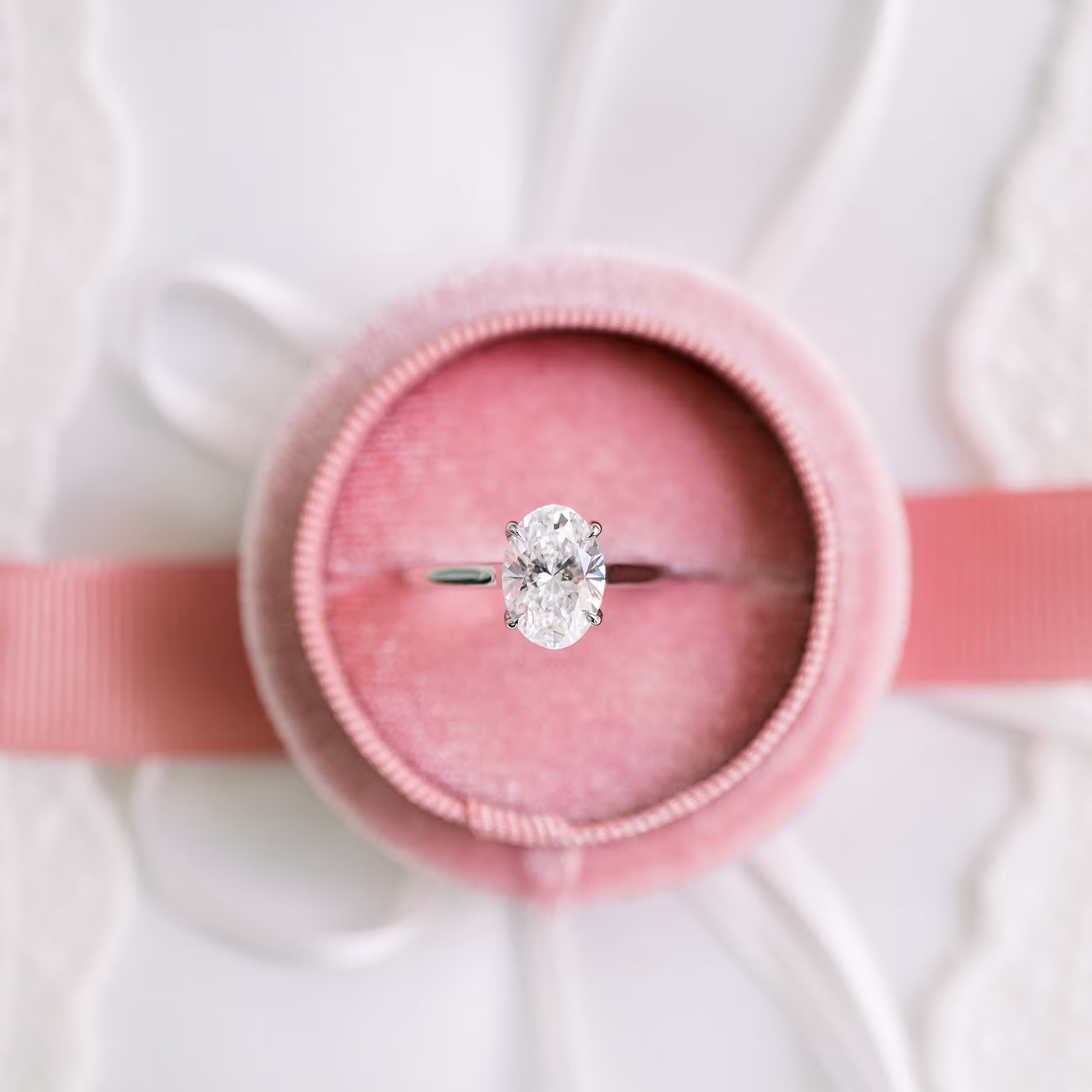 1.75 Carat Created Diamonds set in Platinum Oval Trellis Solitaire (Main View)