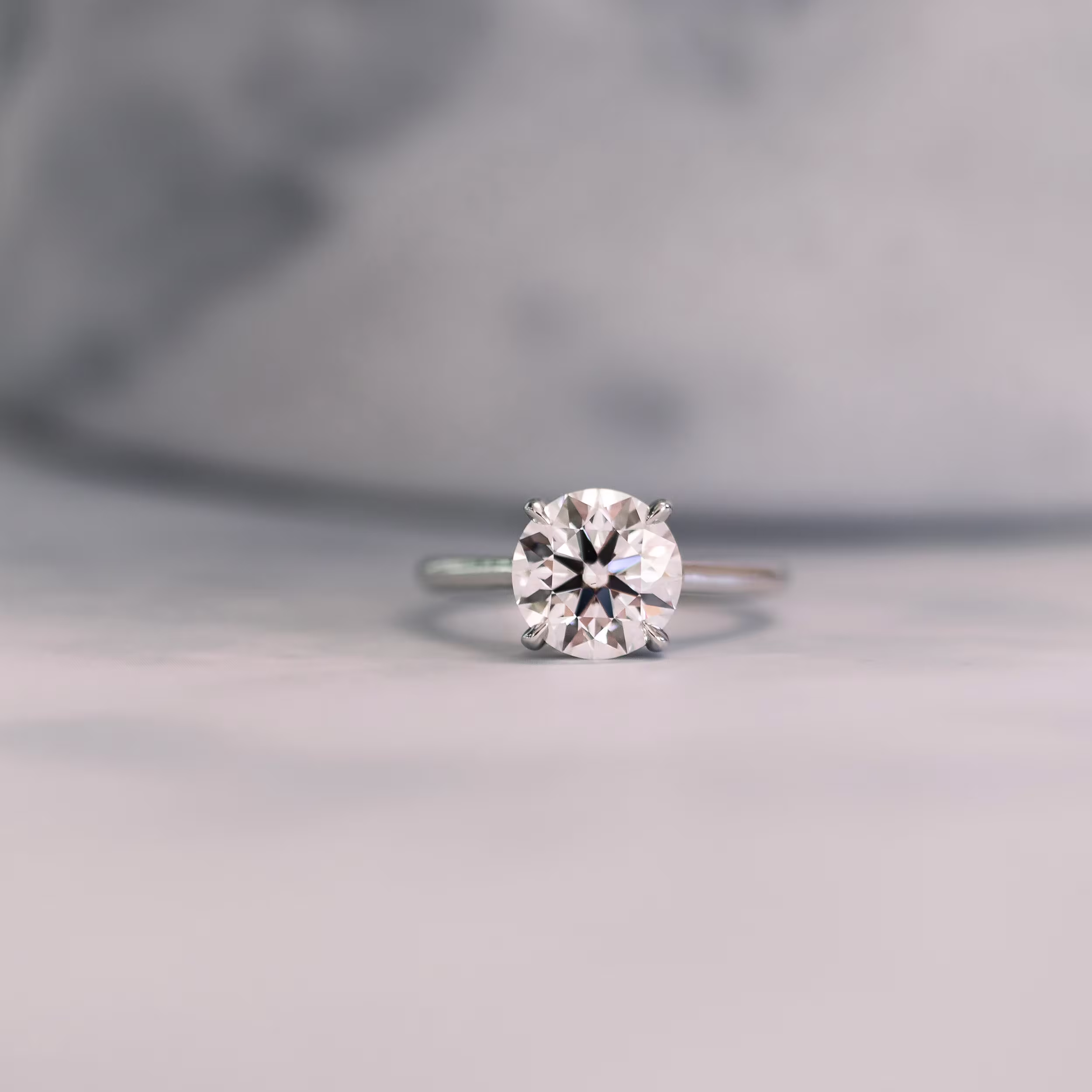 2.0 ctw Lab Diamonds set in Platinum Round Cathedral Solitaire Diamond Engagement Ring (Main View)