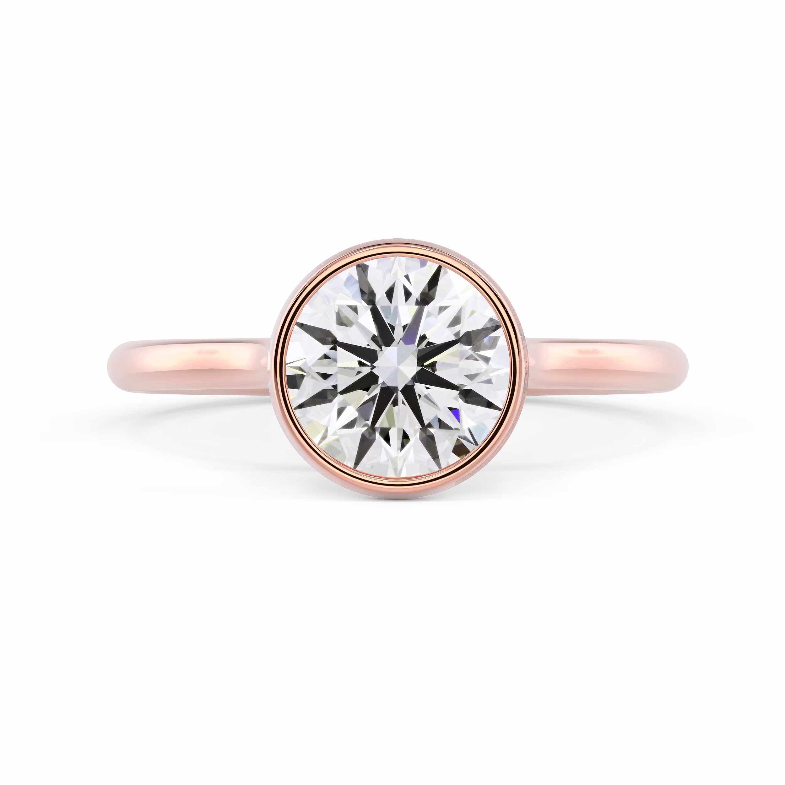 Rose Gold Bezel Solitaire featuring Diamonds (Main View)