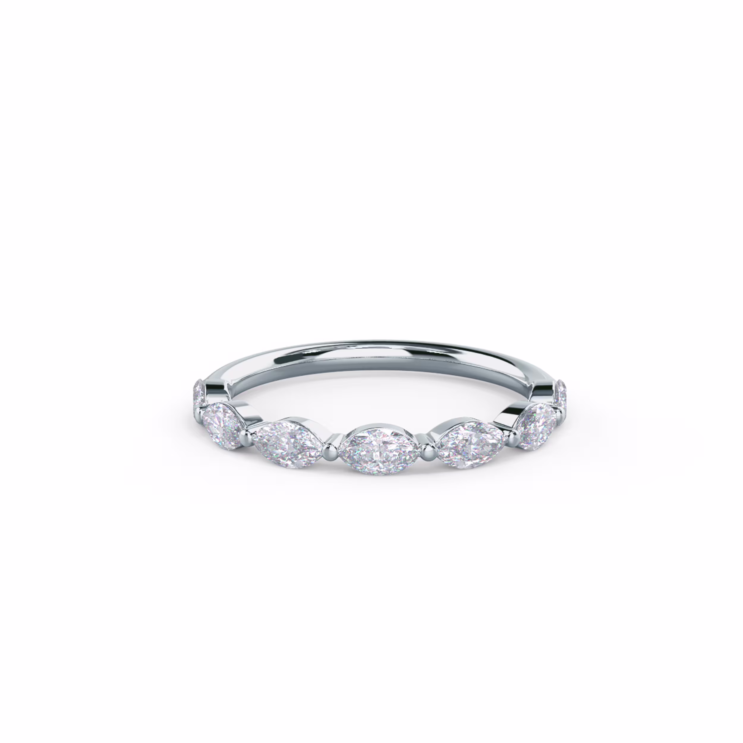 18k White Gold Marquise East-West Half Band featuring 0.7 ct Lab Diamonds (Main View)