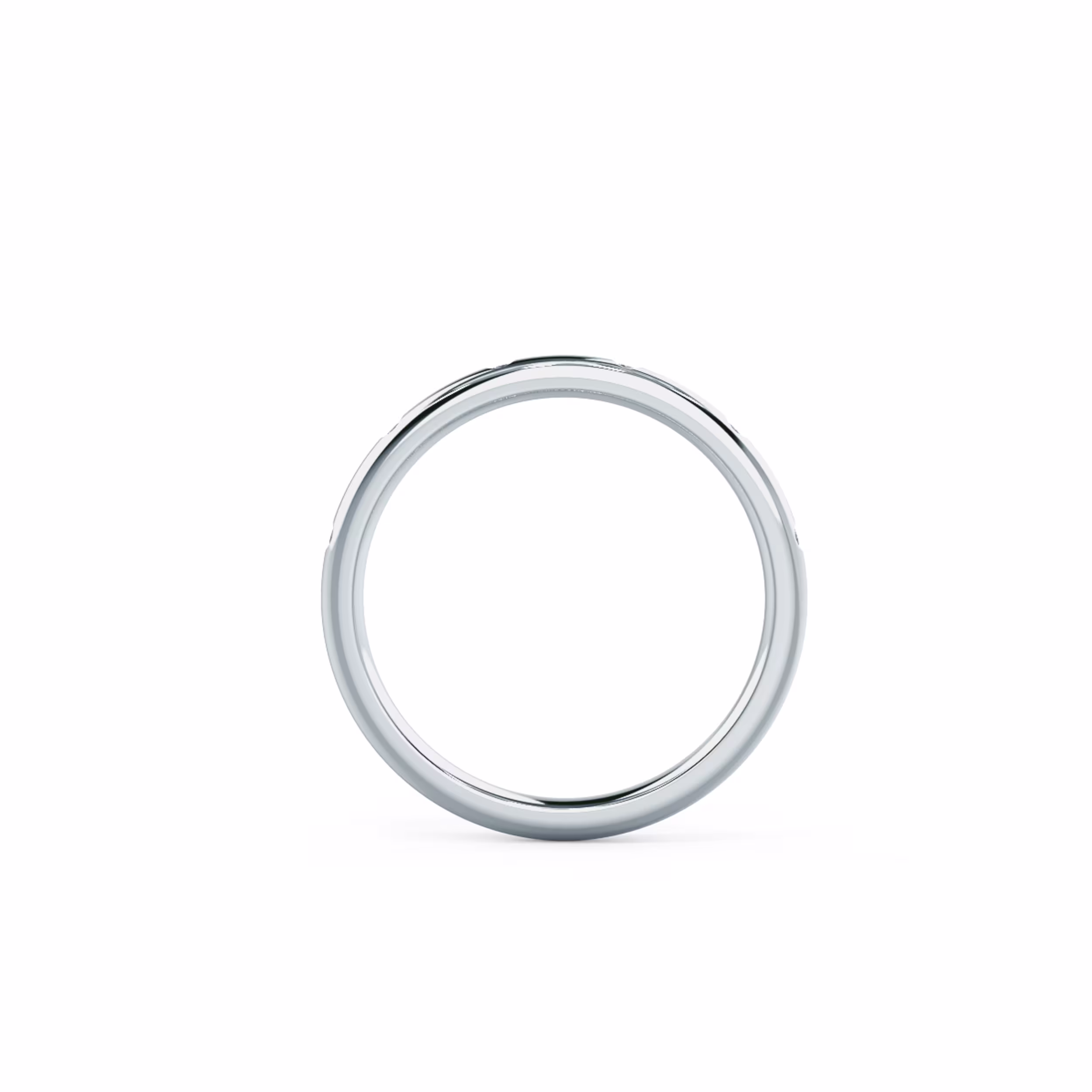 0.05 Carat Diamonds Petite Rounded Flush Set Half Band in 18k White Gold (Profile View)