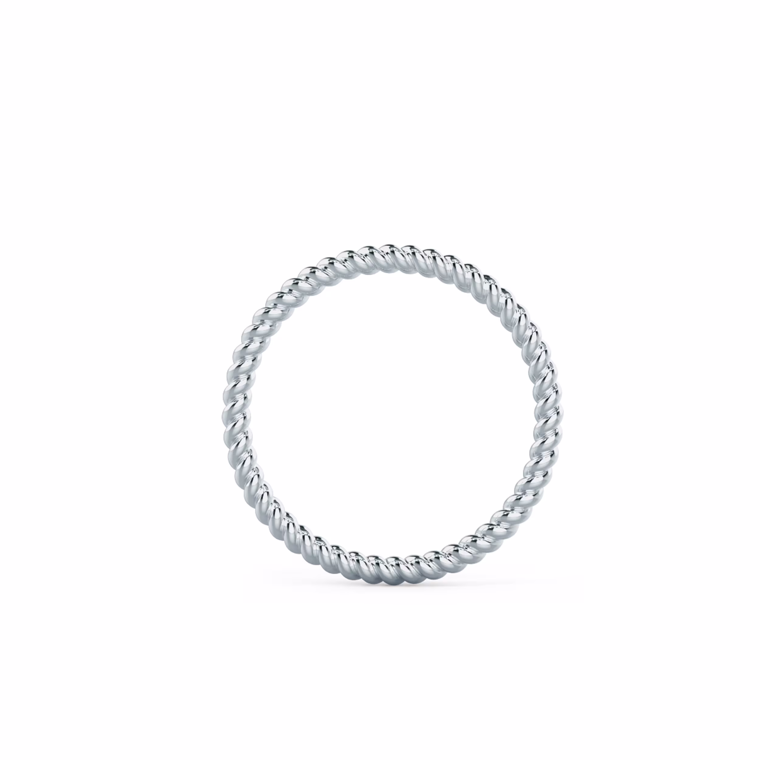 White Gold Rope Eternity Band featuring Hand Selected Plain Metal Lab Diamonds (Profile View)