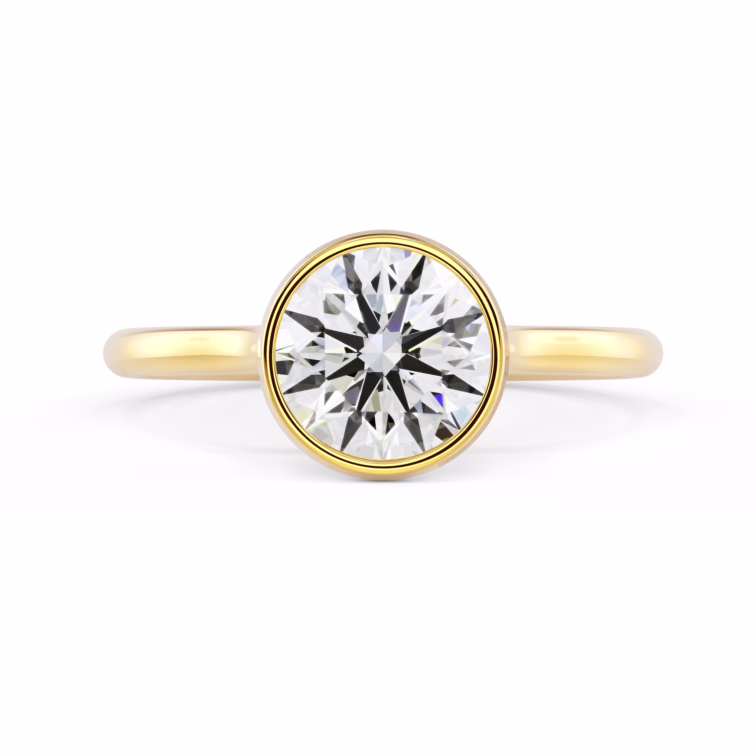 Diamonds set in Yellow Gold Bezel Solitaire (Main View)