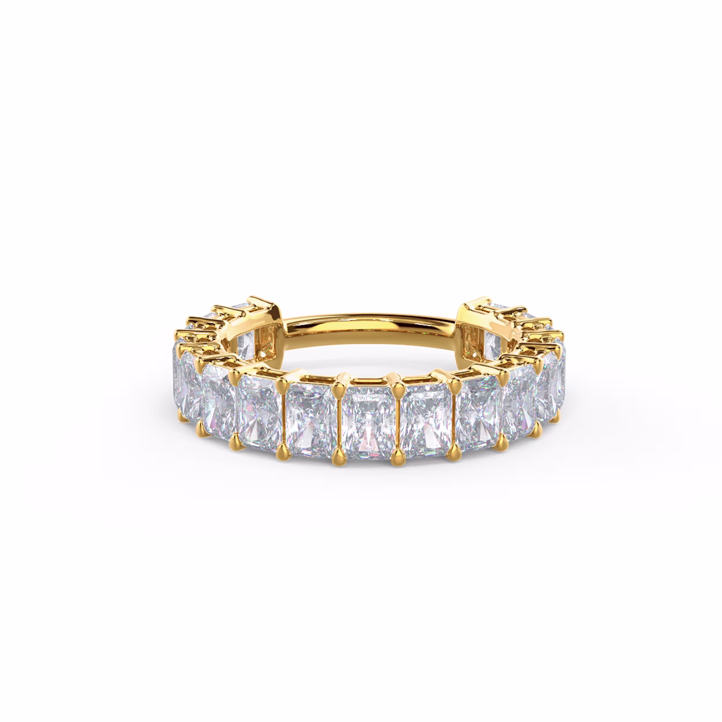 3.5 ctw Lab Diamonds set in Yellow Gold Radiant Three Quarter Band (Main View)