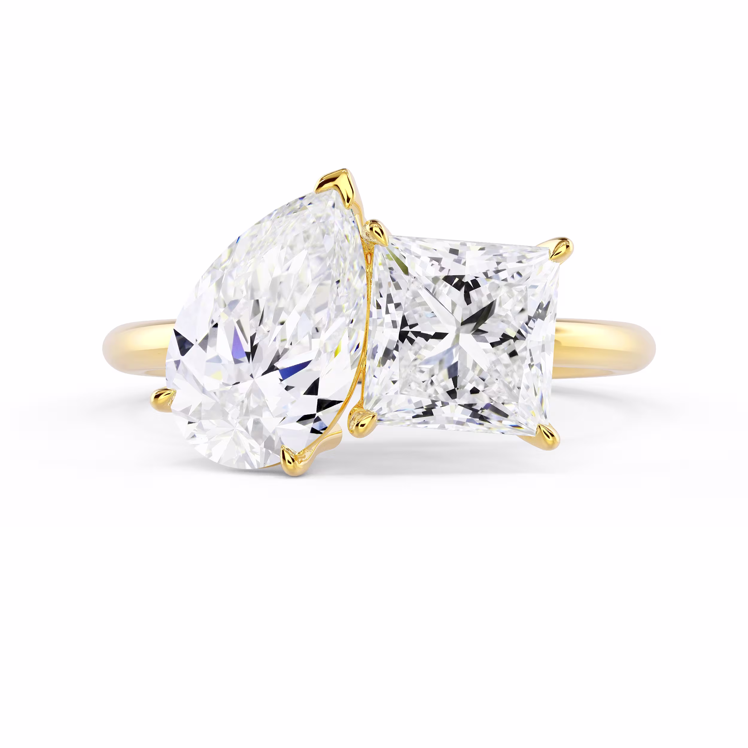 Created Diamonds set in Yellow Gold Toi et Moi Ring (Main View)