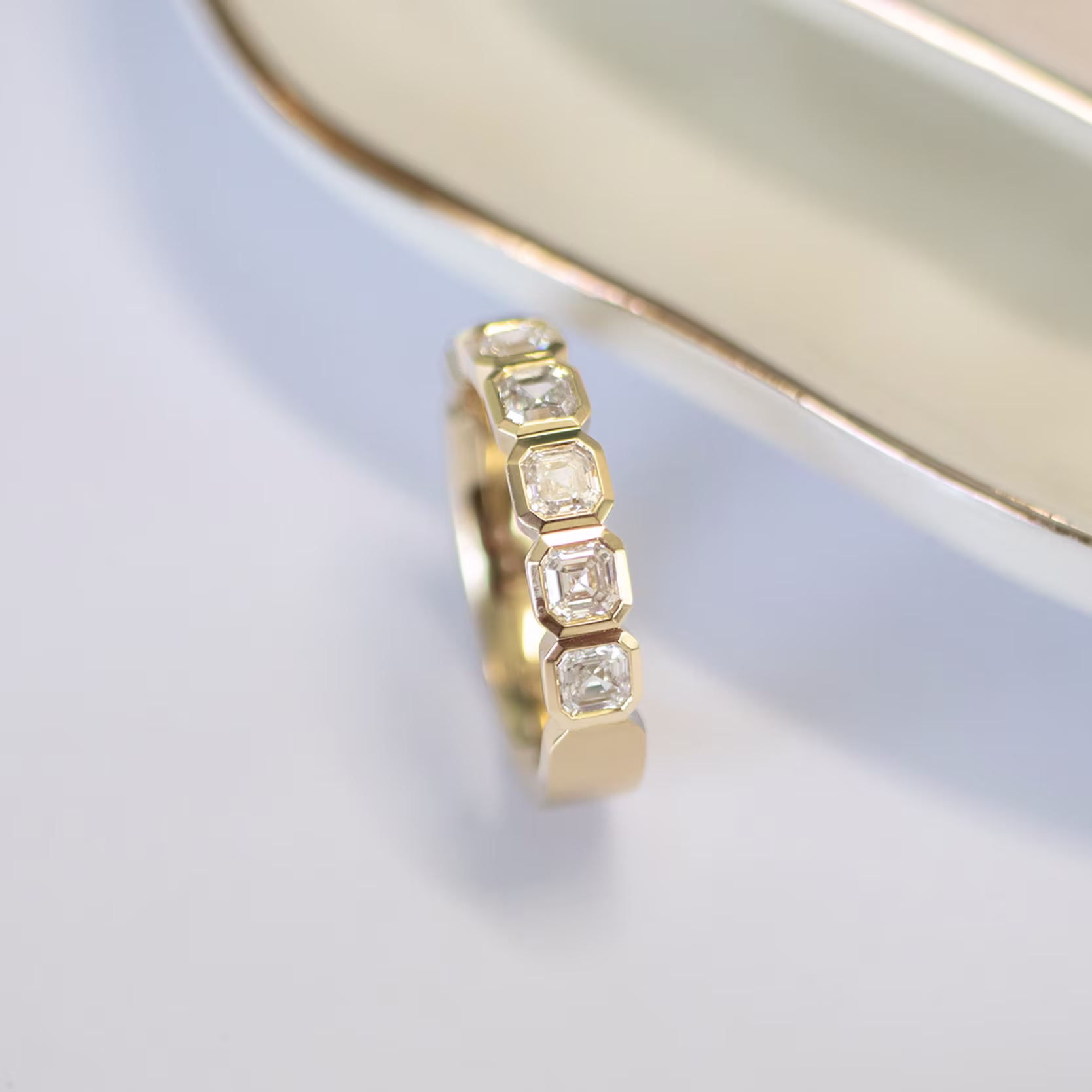 Custom Masculine Band featuring Diamonds (Profile View)