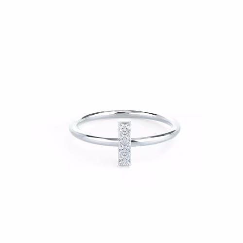 Bar Ring in 14k White Gold 0.12ctw