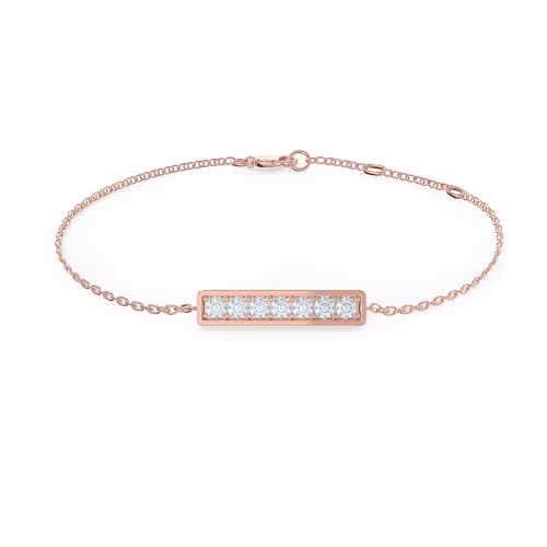 Bar Bracelet in 14k Rose Gold 0.21ctw