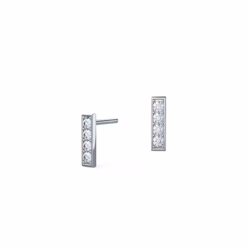 Bar Drop Earrings in 14k White Gold 0.24ctw