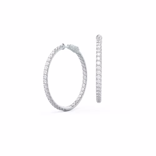 Inside Out Hoop Earrings in 14k White Gold 1.75ctw