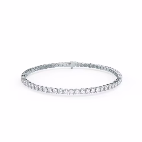 Four Prong Tennis Bracelet in 18k White Gold 4ctw