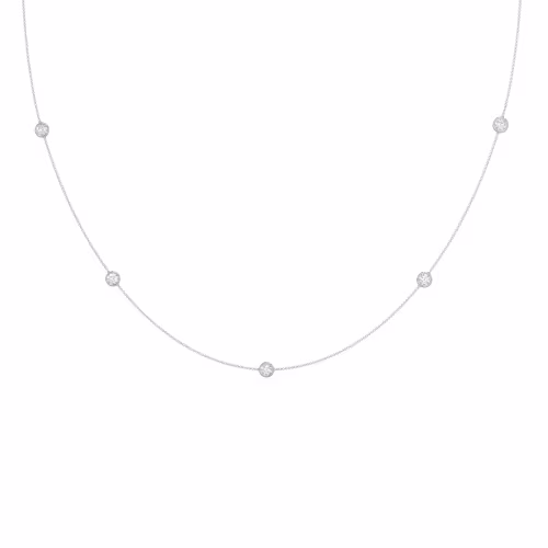 Five Bezel Cosmo Necklace in 14k White Gold 0.85ctw