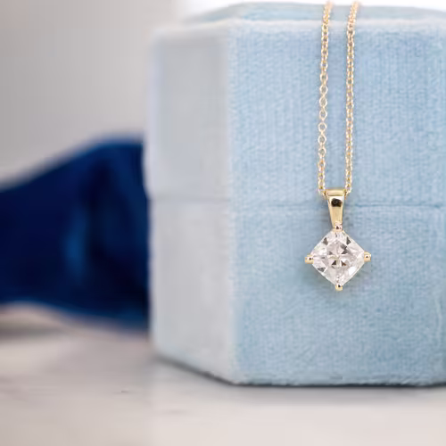 Classic Cushion Pendant in 14k White Gold 1.5ctw