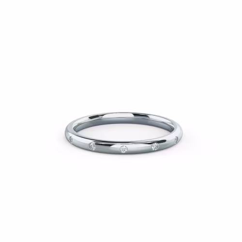 18k White Gold Petite Rounded Flush Set Eternity Band featuring 0.12 Carat Diamonds (Main View)