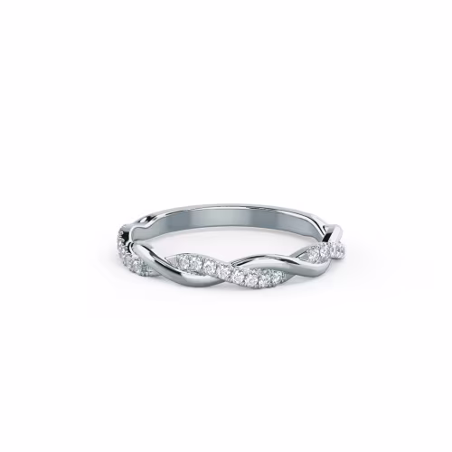 18k White Gold Infnity Twisting Light Half Band featuring 0.15 Carat Round Diamonds (Main View)