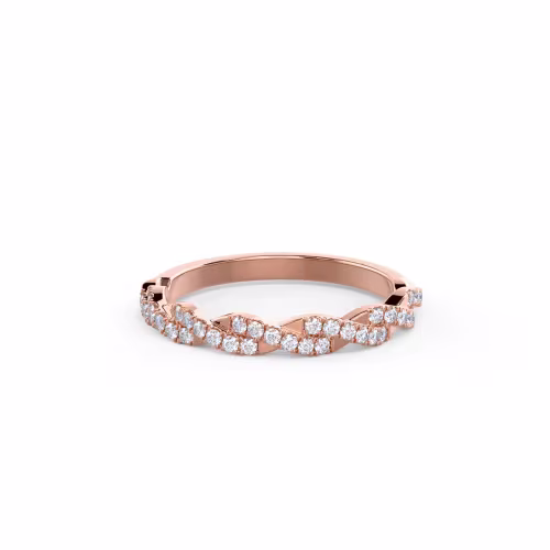 0.2 Carat Round Lab Created Diamonds Infinity Twisting Full Half Band in 14k Rose Gold (Main View)