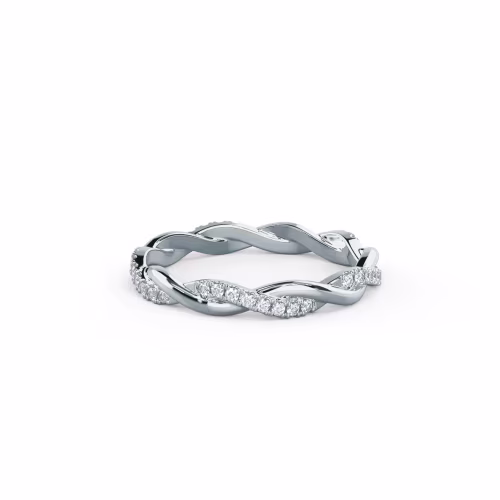 0.25 ct Round Diamonds Infinity Twisting Light Eternity Band in 18k White Gold (Main View)