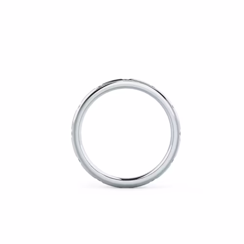 18k White Gold Rounded Flush Set Eternity Band featuring Exceptional Quality 0.3 ct Diamonds (Profile View)