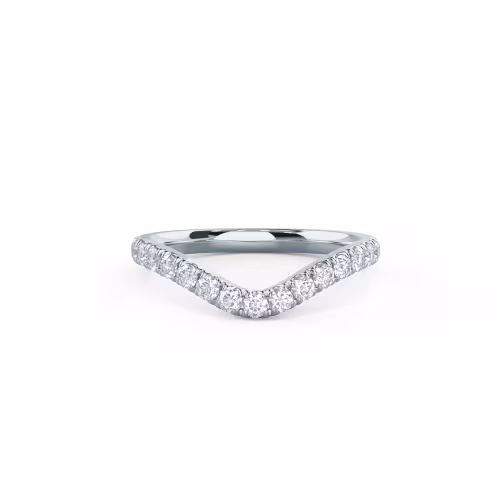 0.45 Carat Round Brilliant Lab Grown Diamonds Pavé Countoured Half Band in 18k White Gold (Main View)