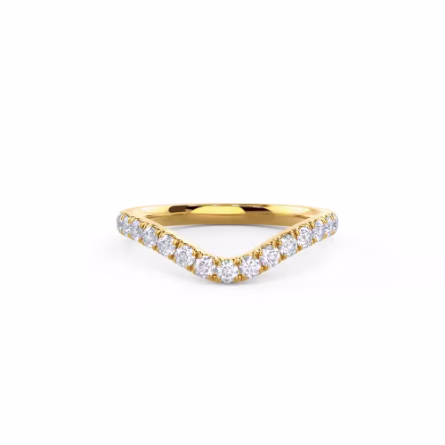 0.45 Carat Round Lab Grown Diamonds Pavé Countoured Half Band in 18k Yellow Gold (Main View)