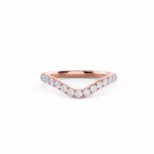 0.45 ct Round Diamonds set in 14k Rose Gold Pavé Countoured Half Band (Main View)