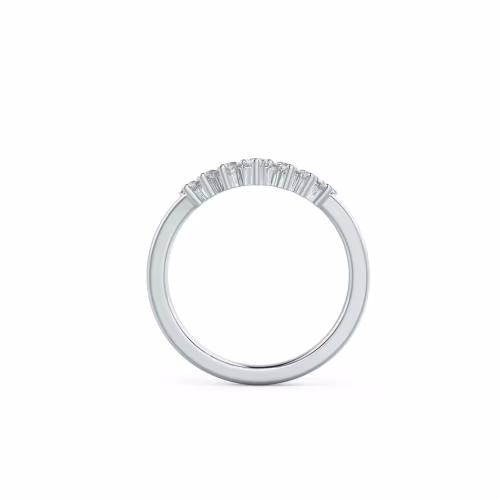 White Gold Nesting Half Band featuring 0.45 Carat Round Lab Diamonds (Profile View)