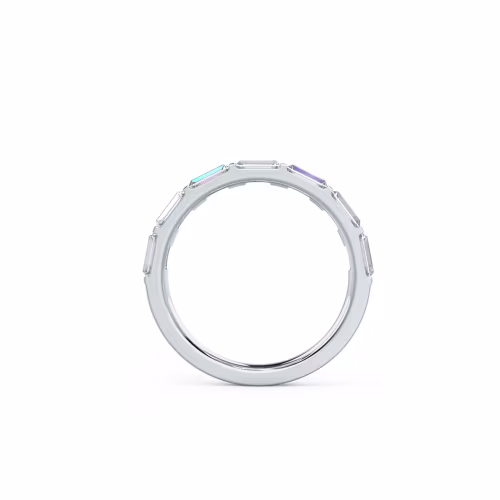 0.7 Carat Diamonds set in 18kt White Gold Baguette East-West Seven Stone (Profile View)