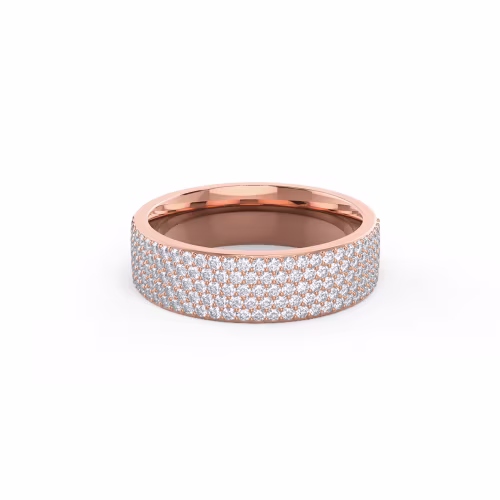 0.7 ctw Round Lab Diamonds set in 14k Rose Gold Five Row Pavé Half Band (Main View)