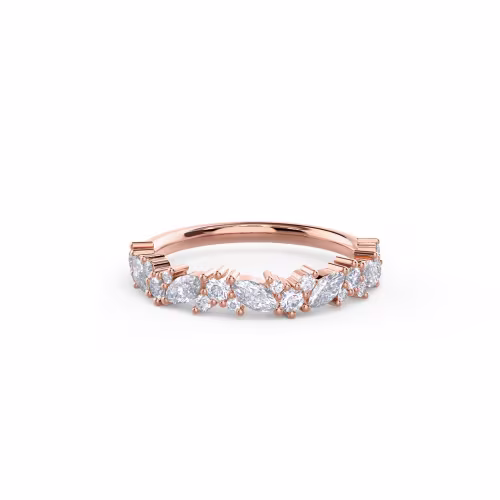 0.75 Carat Lab Diamonds Jessica Half Band in 14k Rose Gold (Main View)