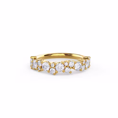 18 Karat Yellow Gold Melissa Half Band featuring 0.85 Carat Round Lab Diamonds (Main View)