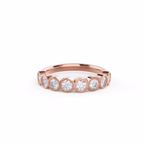 14k Rose Gold Bezel Half Band featuring 0.9 Carat Round Lab Created Diamonds (Main View)