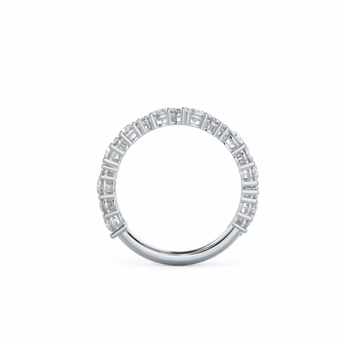 1.25 Carat Round Diamonds Melissa Three Quarter Band in 18k White Gold (Profile View)