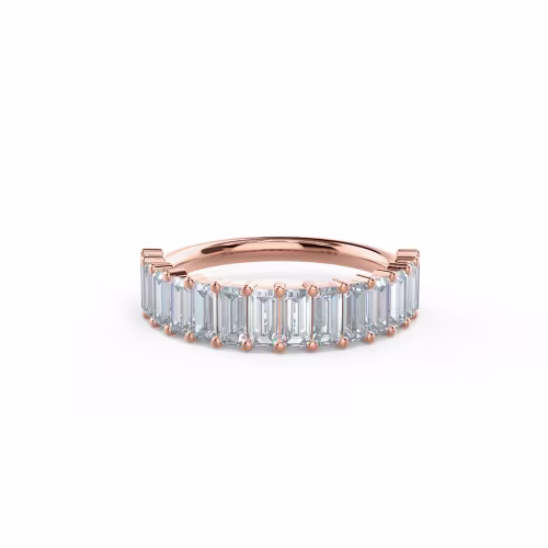 1.4 ct Lab Diamonds set in 14kt Rose Gold Baguette Half Band (Main View)
