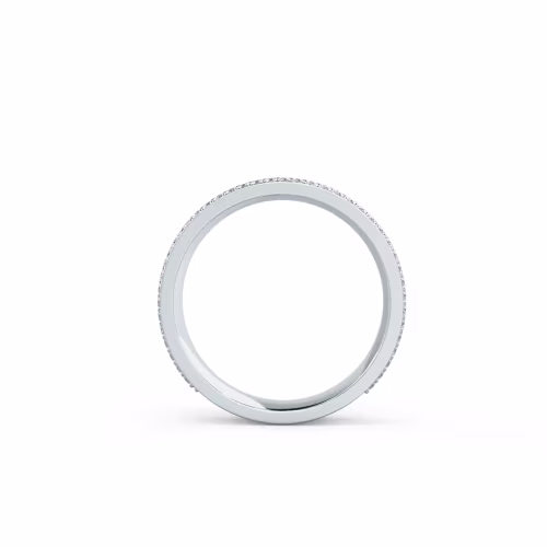 18k White Gold Five Row Pavé Three Quarter Band featuring 1.0 ct Round Brilliant Lab Diamonds (Profile View)