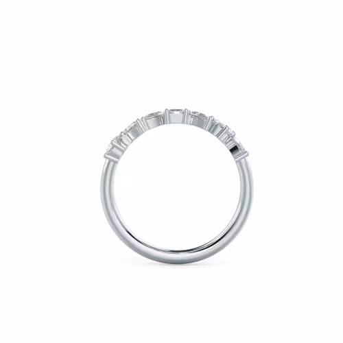 1.0 ctw Synthetic Diamonds set in White Gold Cassidy Seven Stone (Profile View)