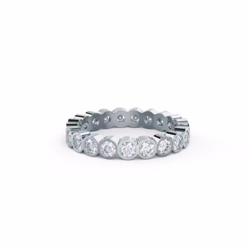 Hand Selected 1.0 Carat Round Created Diamonds Bezel Set Round Diamond Eternity Band in White Gold (Main View)