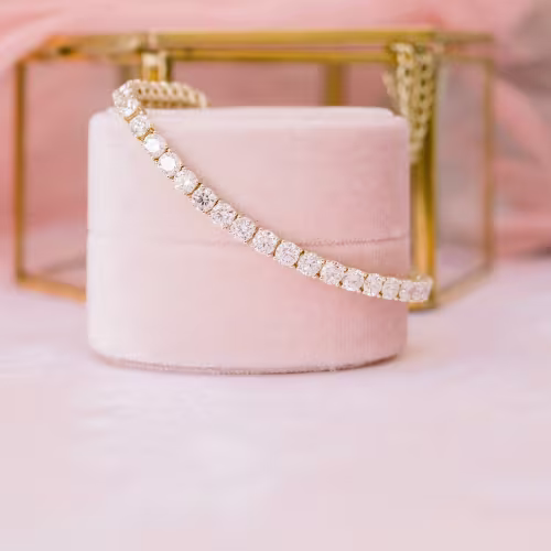 ten carat yellow gold tennis bracelet made with lab grown diamonds ada diamonds design ad 111