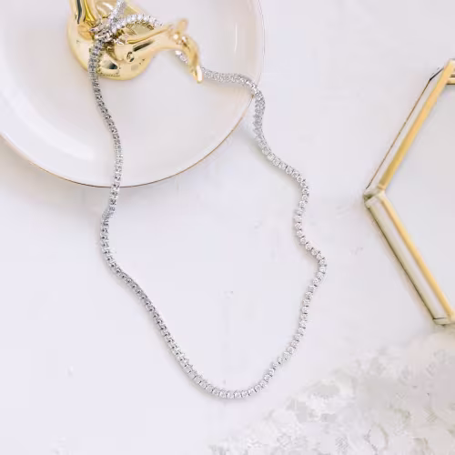 white gold ten carat lab diamond tennis necklace ada diamonds design ad 225