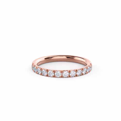 0.5 Carat Round Brilliant Diamonds French Pavé Diamond Half Band in 14k Rose Gold (Main View)