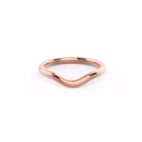 Plain Metal Lab Diamonds set in Rose Gold Metal Contoured Band (Main View)