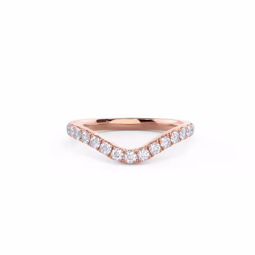 0.6 Carat Round Brilliant Diamonds Pavé Contoured Three Quarter Band in 14k Rose Gold (Main View)