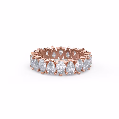 3.6 ct Diamonds Pear Cut Diamond Alternating Eternity Band in 14k Rose Gold (Main View)