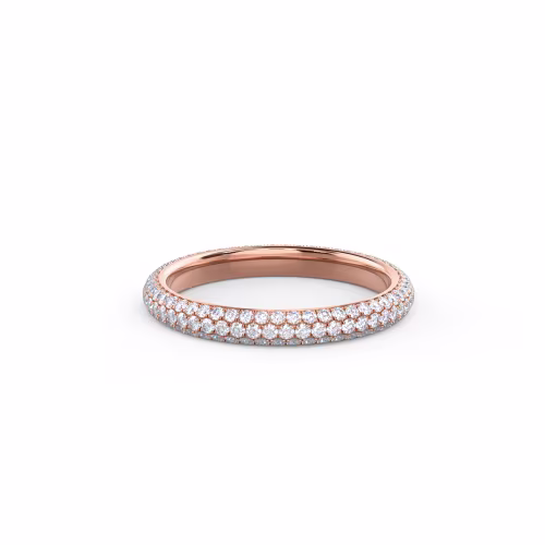 Hand Selected 0.8 ct Round Lab Diamonds Three Sided Pavé Eternity Band in 14k Rose Gold (Main View)