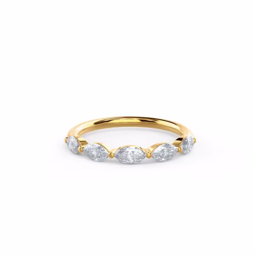 0.75 ct Lab Diamonds set in 14 Karat Yellow Gold Marquise East-West Five Stone (Main View)