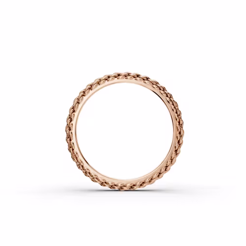 braided rose gold metal eternity band ada diamonds (profile view)