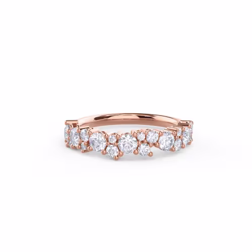 Rose Gold Melissa Half Band featuring 0.85 ctw Round Brilliant Lab Grown Diamonds (Main View)