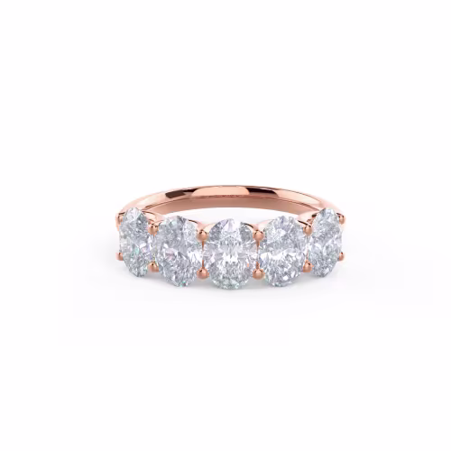 14kt Rose Gold Oval French U Five Stone featuring 2.5 Carat Diamonds (Main View)