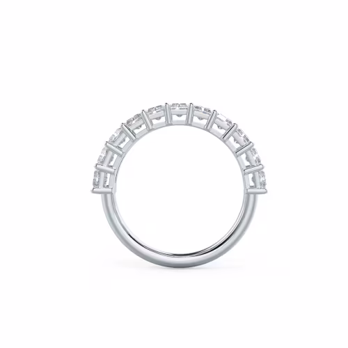 2.2 Carat Man Made Diamonds Radiant Half Band in 18k White Gold (Profile View)
