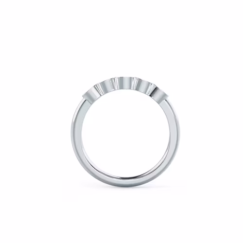 0.7 Carat Round Lab Diamonds Bezel Five Stone in 18kt White Gold (Profile View)